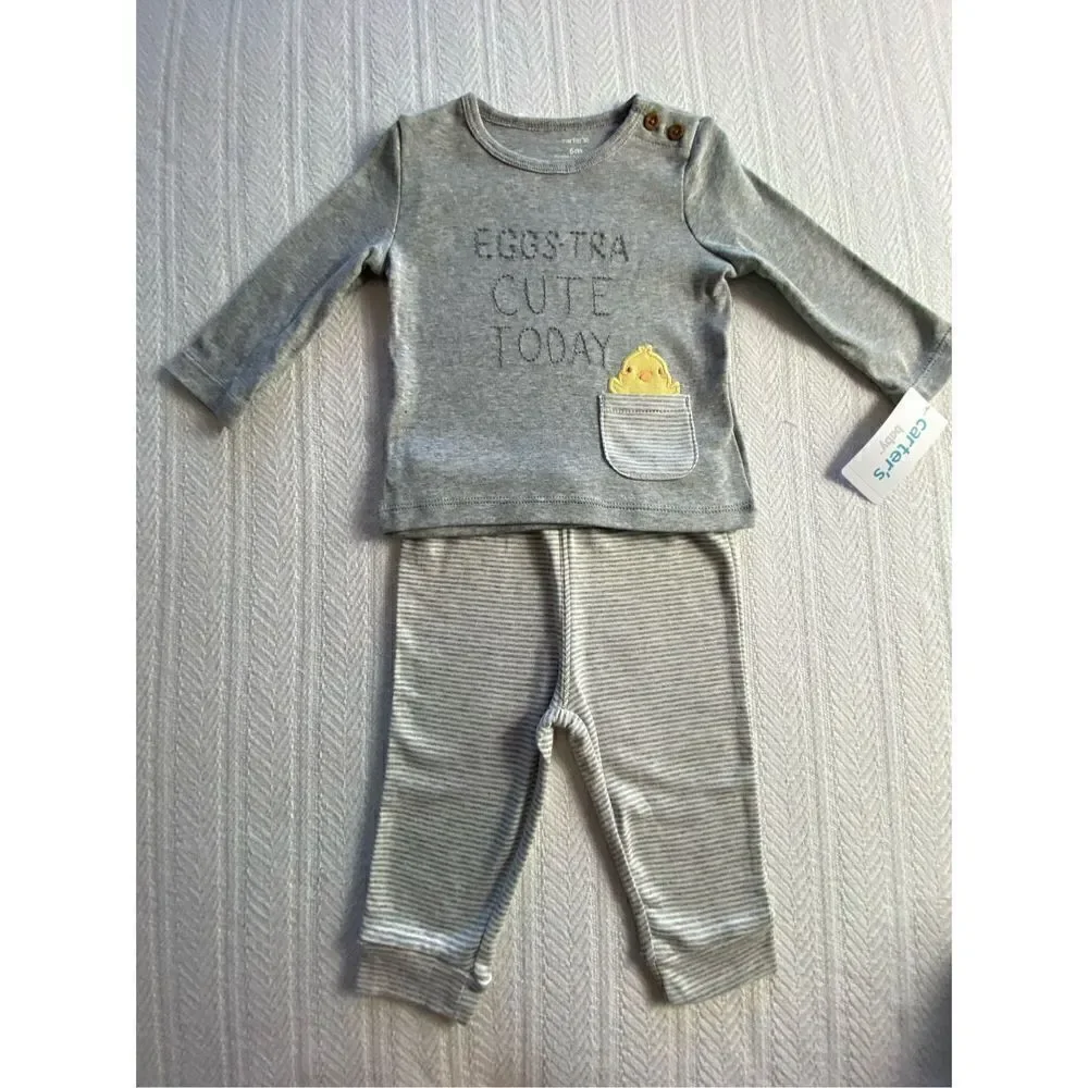 CARTER’S BABY BOY 6M Top & Pants Easter Outfit Set